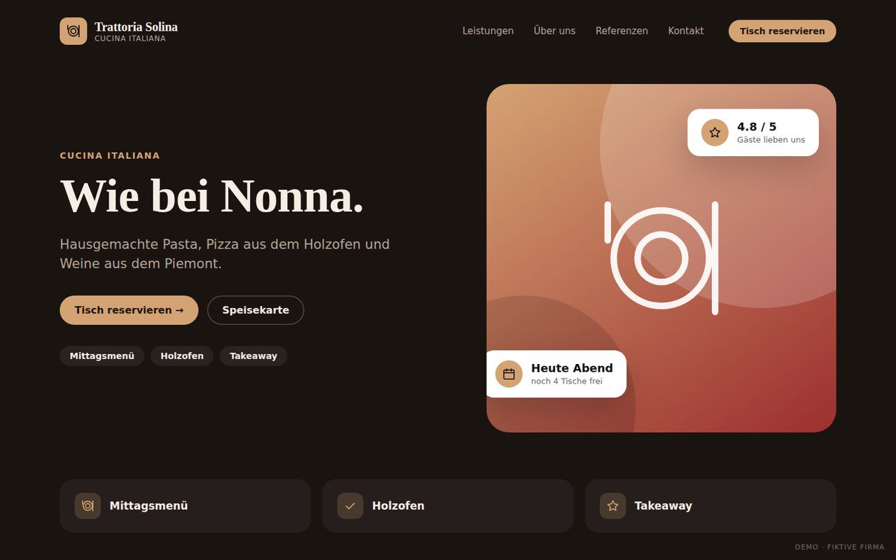 Beispiel-Website Restaurant