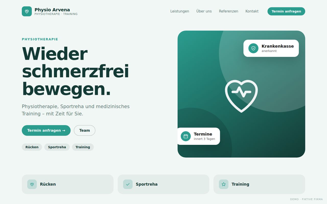 Beispiel-Website Physiotherapie
