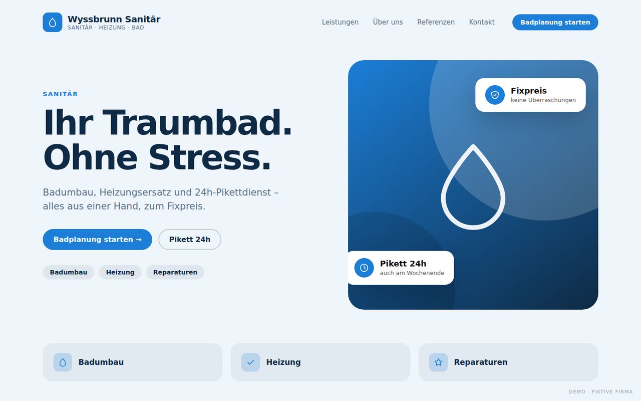 Beispiel-Website Sanitär